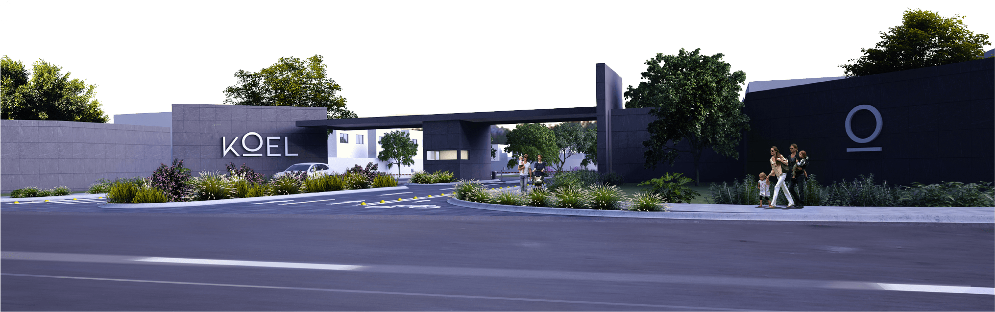 Entrada al residencial Koel